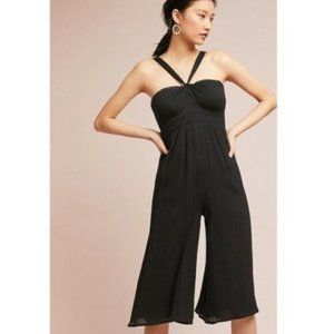 Anthropologie Maeve Darling Proust Crop Gauze Jumpsuit in Black